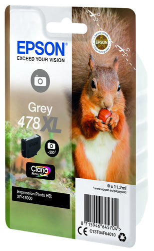 Epson Squirrel Singlepack Grey 478XL Claria Photo HD Ink Epson Squirrel Singlepack Grey 478XL Claria Photo HD Ink